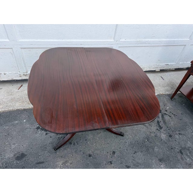 Mid 20th Century Federal Duncan Phyfe Style Mahogany Flip Top Card Game Table /Console Table by J B Van For Sale - Image 16 of 18