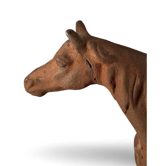 Brown Vintage Hubley Cast Iron Derby Horse 1940’s For Sale - Image 8 of 9