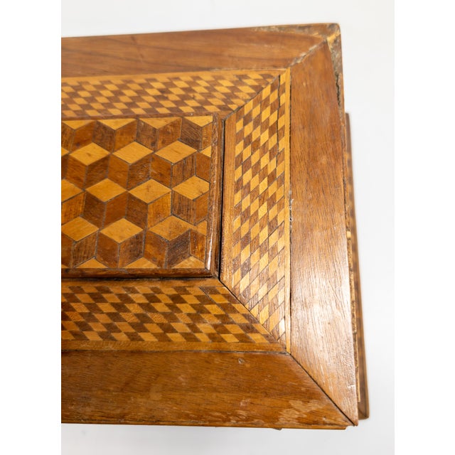 19th Century American Folk Art Marquetry Casket Box For Sale - Image 14 of 17