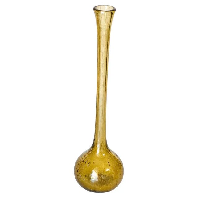 Tall Bubble Glass Bud Vase, 1960s For Sale - Image 13 of 13