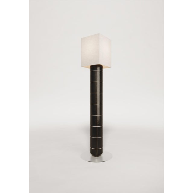 Not Yet Made - Made To Order Handcrafted Ceramic Floor Lamp in Red Glaze With Linen Lampshade For Sale - Image 5 of 12