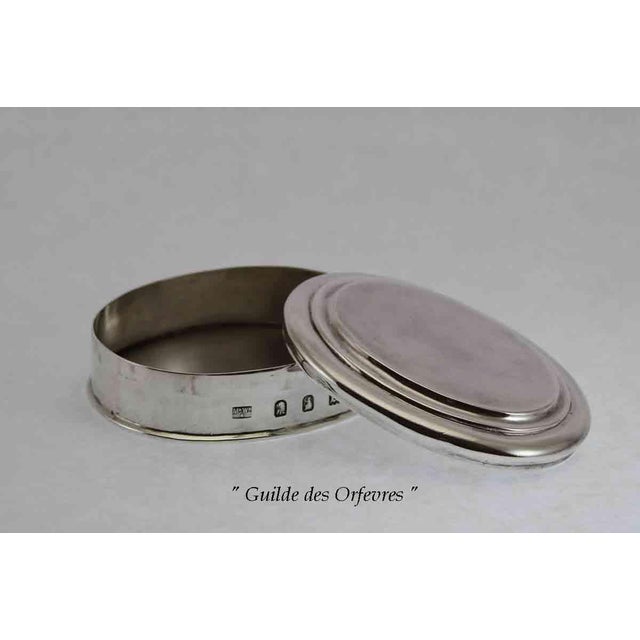 Metal Vintage Sterling Silver Oval Snuff Box, Britania Standard. For Sale - Image 7 of 8