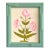 Original Hand-Painted Pink and Green Floral Motif Painting in a Hand-Painted Frame For Sale