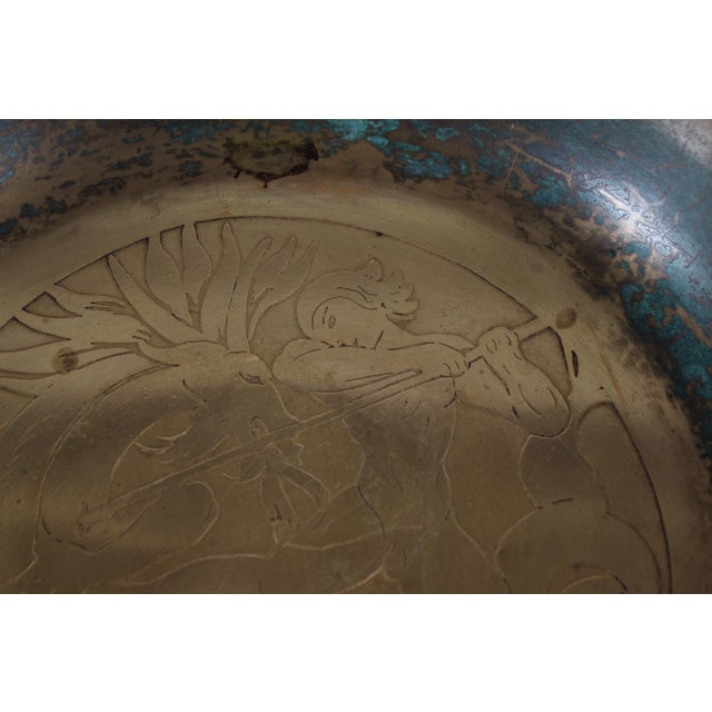 1940s Large Danish Art Deco Bowl of Bronze with Incised Decor by Just Andersen, 1930s For Sale - Image 5 of 12
