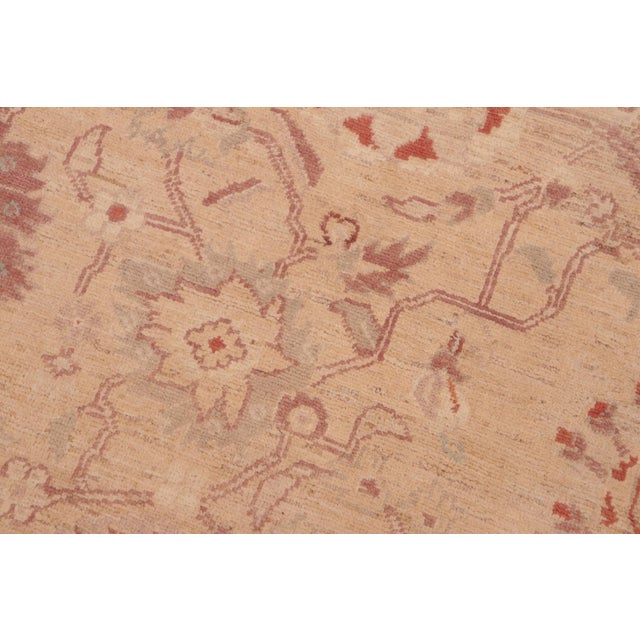 Shabby Chic Ziegler Tan Brown Hand-Knotted Wool Rug - 6'2'' X 8'11'' For Sale In New York - Image 6 of 8