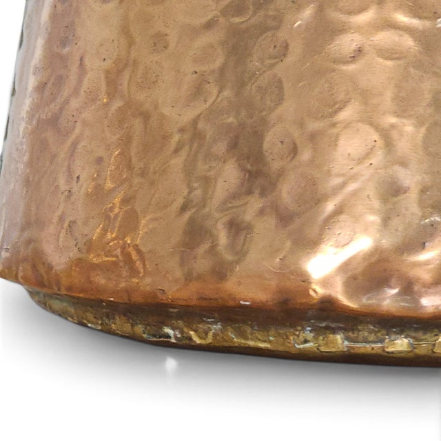 Hand-Hammered Copper Hanging Planter With Forged Iron Chain 12" For Sale - Image 15 of 17