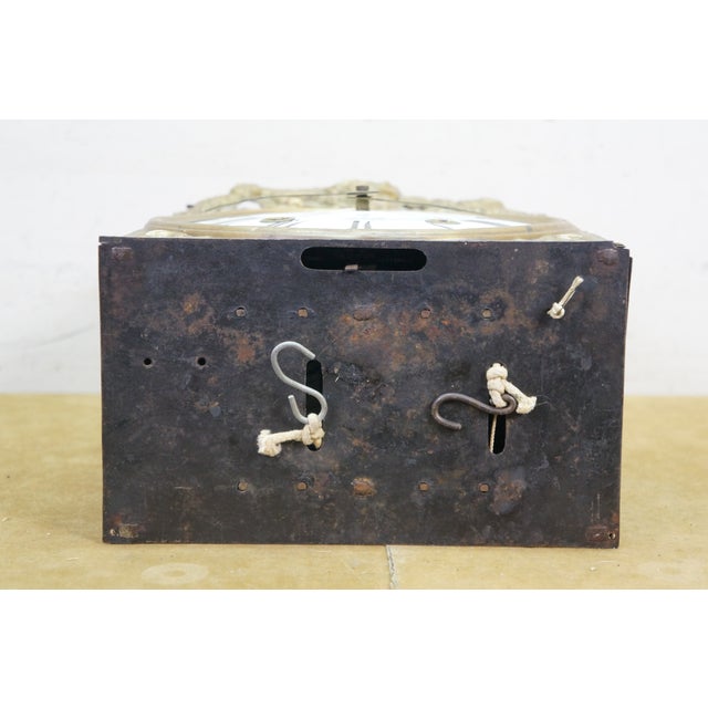 Antique French Morbier Comtoise Movement Clock Face Weights & Pendulum For Sale - Image 10 of 18