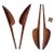 Offered is a set of stunning teak wood organic modern shaped salad servers with extra long handles and held together by a...