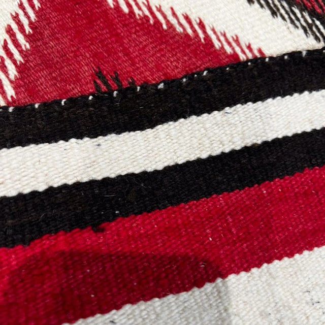 Handwoven Navajo Indian Flat Weave Textile, Geometric Design, 1900s For Sale - Image 10 of 13