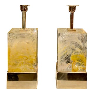 Murano Yellow Block Lamps For Sale