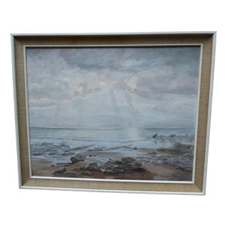 P. Campbell, Impressionist Marine of Beachy Head, 1979, Oil Painting For Sale