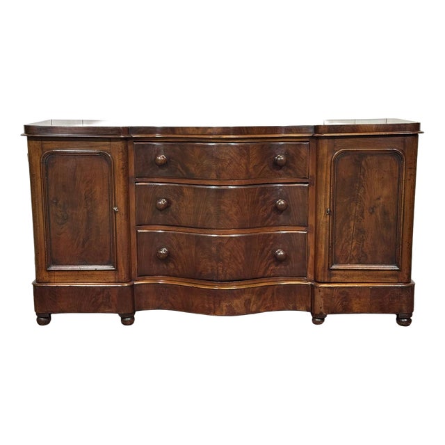 Antique Victorian Mahogany Sideboard, 1800s For Sale