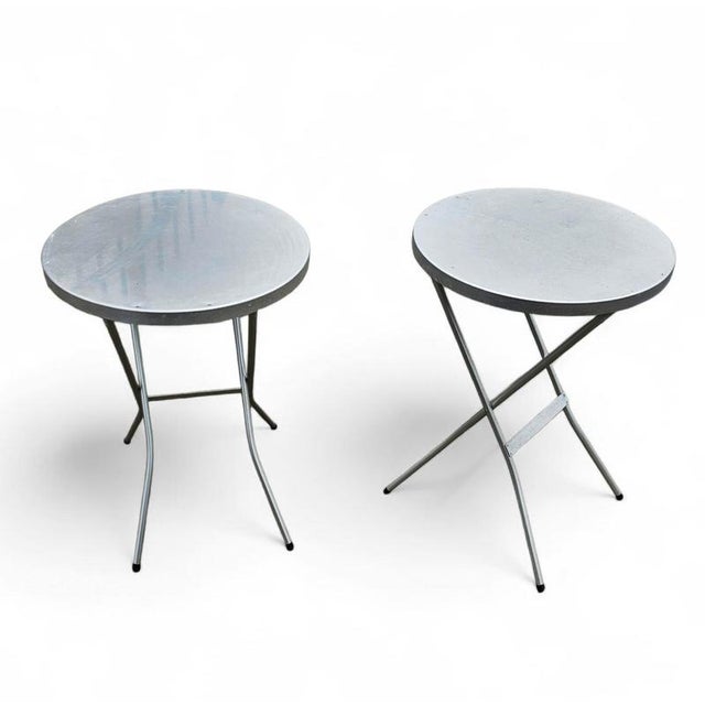 Aluminium Standing Tables, 1970s, Set of 2 For Sale - Image 17 of 18