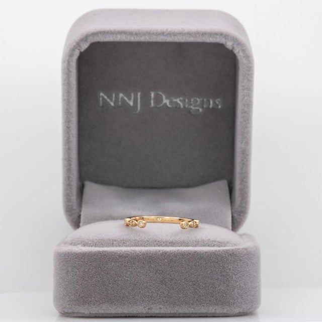 2020s Stackable Natural Diamond Open Band in 14k Yellow Gold For Sale - Image 5 of 11