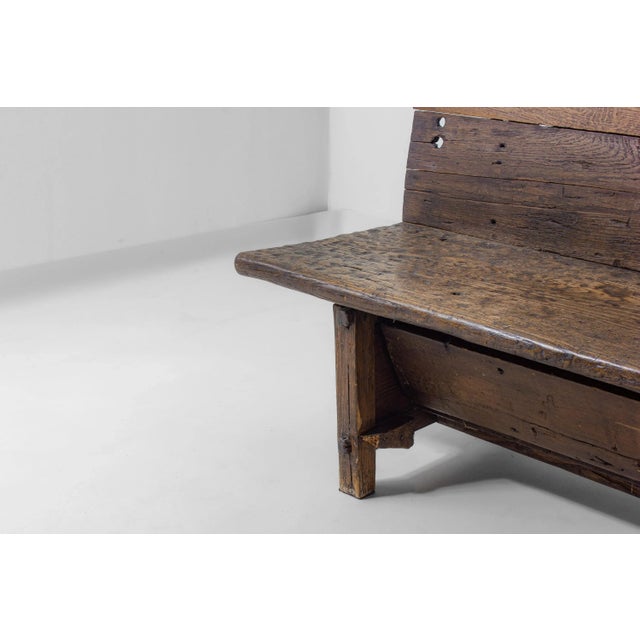 French Art Populaire Fermette Bench, Early 1900s For Sale - Image 12 of 16