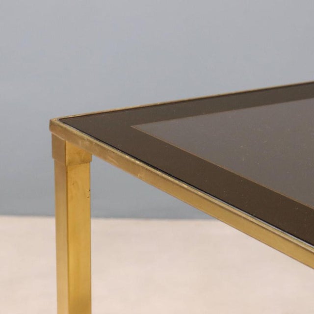 Vintage Coffee Tables in Brass and Smoked Glass, Italy, 1960s, Set of 2 For Sale - Image 6 of 10