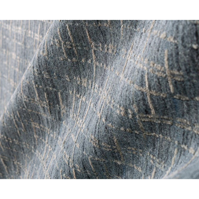 Blue Simplicity Comfort Blue Gray Contemporary Handwoven Rug, 10' X 14' For Sale - Image 8 of 9