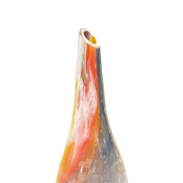 Large Late 20th Century Italian Murano Overlaid Crystal Glass Decorative Vase For Sale - Image 9 of 10