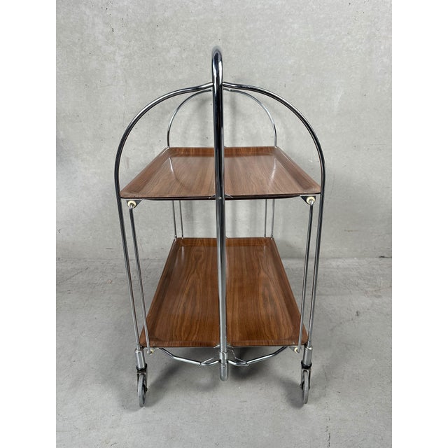 1960s Vintage Foldable Serving Trolley, 1960s For Sale - Image 5 of 14