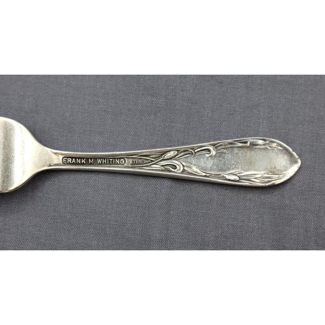 Art Nouveau Art Nouveau Period Sterling Silver Baby Food Pusher & Fork by f.m. Whiting For Sale - Image 3 of 5