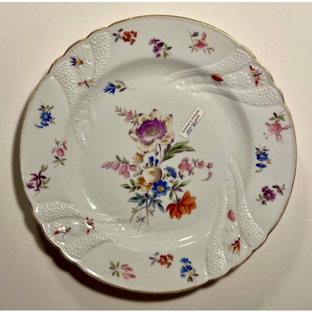 Offered is a beautiful set of six antique German porcelain plates by Weimar Porzellan, dating from the late 19th century...