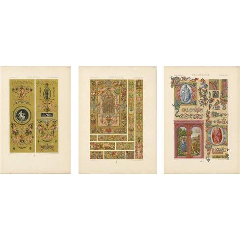 Racinet, Renaissance Religious Ornament, 1873, Lithograph, Set of 3 For Sale - Image 11 of 11