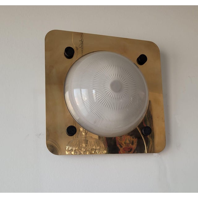 Sergio Mazza Brass and Glass Wall Lamp by Sergio Mazza, Italy, 1970s For Sale - Image 4 of 18