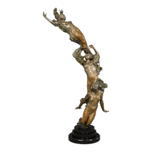 1990s Spiral Helix X Bronze Statue by Mary Louise Snowden