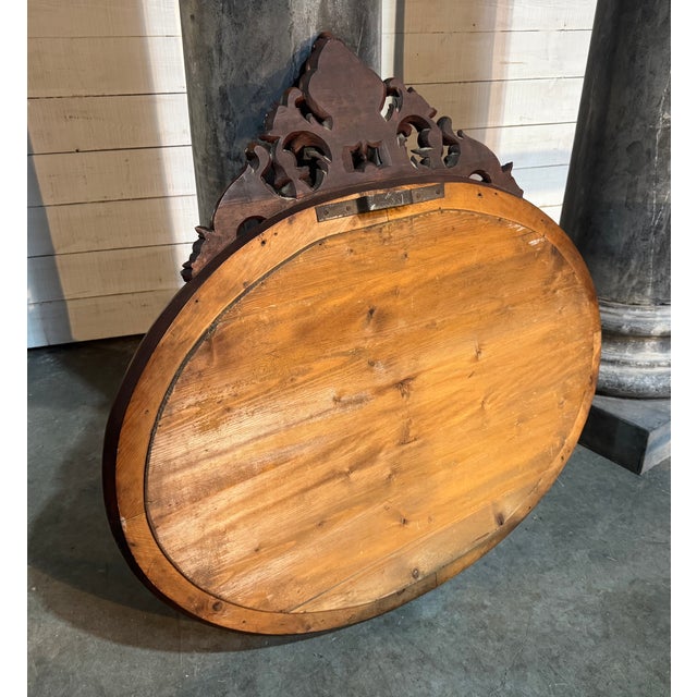 Wood Large Antique French Wall Mirror, 1880 For Sale - Image 7 of 10