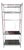 Mid Century Modern Five Shelf Aluminum & Black Glass Etagere For Sale