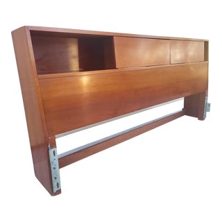 1970s Vintage Mid Century King Size Cherry Headboard For Sale