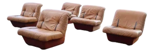 Italian Modular Sofa in Leather Five Modules by Lev & Lev, 1970s