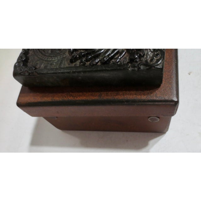Cinnamon Buddhist Iron Desk Box For Sale - Image 8 of 9