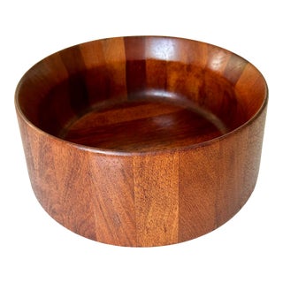 Vintage Dansk Large Circular Teak Salad or Fruit Bowl For Sale