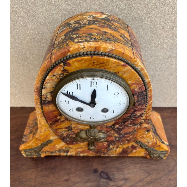 1920s Classic French Mantel Clock by Société Clusienne, Marble Base, 1920 For Sale - Image 5 of 16