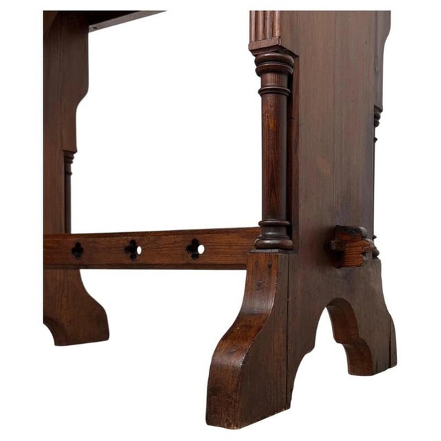 Antique 19th Century Gothic Pitch Pine Side Table For Sale - Image 3 of 7