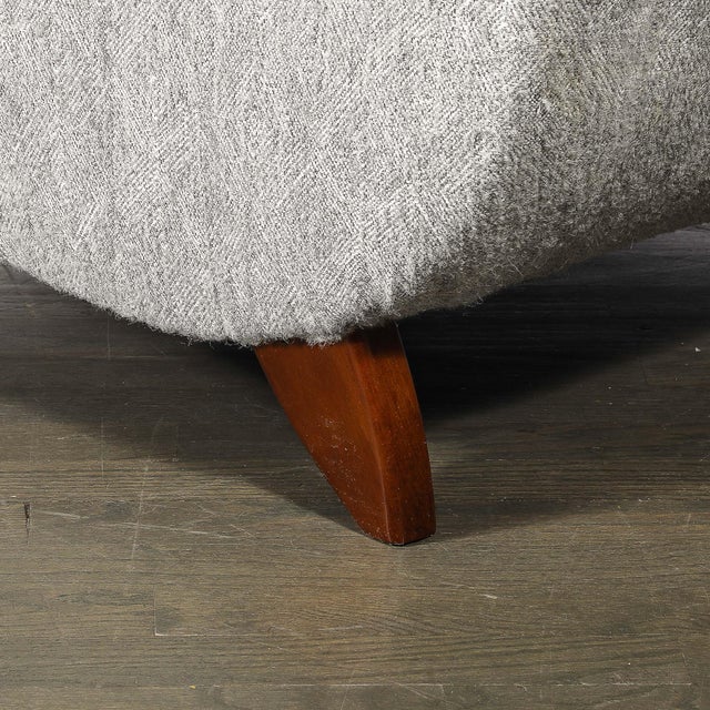 Gray Mid-Century Hand-Rubbed Walnut & Holly Hunt Geo Mohair Club Chairs by James Mont For Sale - Image 8 of 15