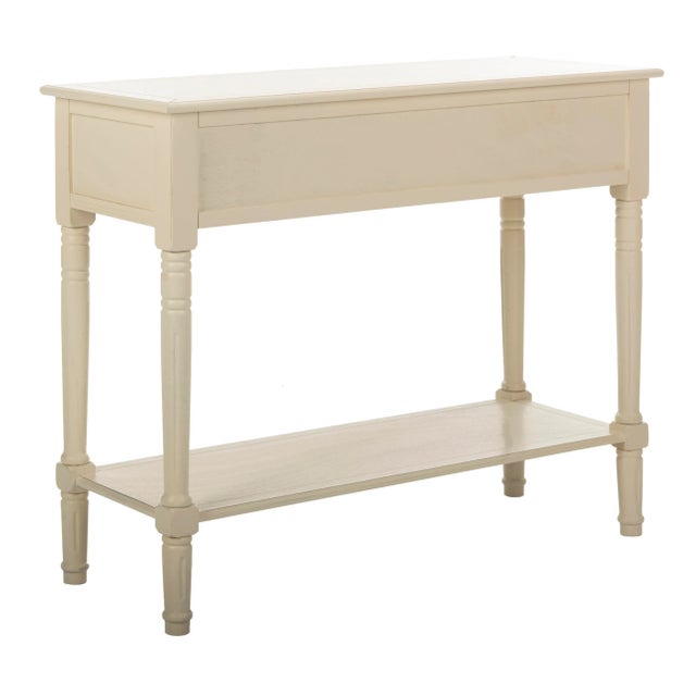 Two Drawer Console in Distressed Cream For Sale - Image 4 of 10