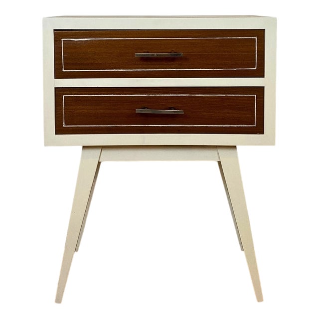 Vintage Beech and Teak Nightstand, Spain, 1960s For Sale