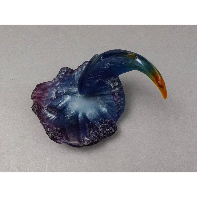 Mid 20th Century Daum France Signed Pate De Verre Fish Koi Art Glass Bowl Trinket Dish For Sale In Miami - Image 6 of 9