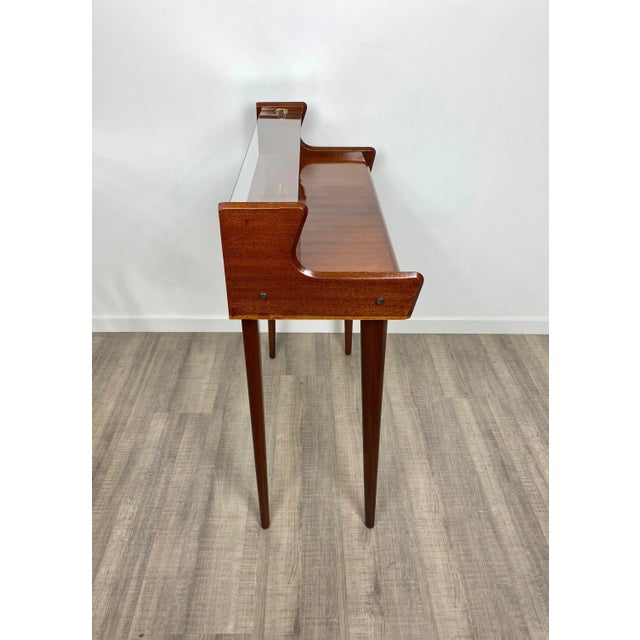 Brown Mid-Century Italian Mahogany Wood & Glass Console Table by Carlo De Carli, 1950s For Sale - Image 8 of 18