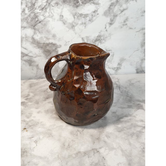 Turkish 1940s Rustic Turkish Pottery Small Jug/Creamer For Sale - Image 3 of 15