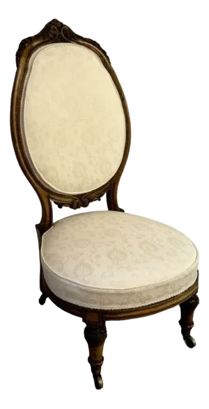 Antique Victorian Carved Walnut Ladies Chair, 1860s