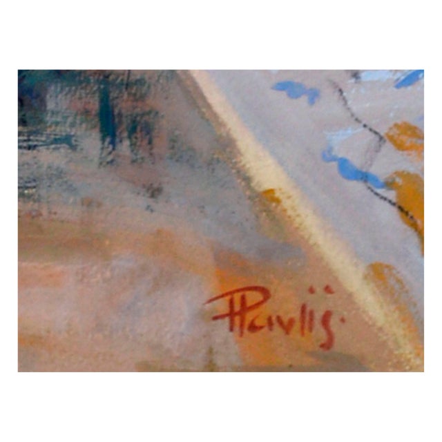 1970s Modern White Chrysanthemums Still Life Painting by Jaroslav Pavlis For Sale - Image 4 of 4