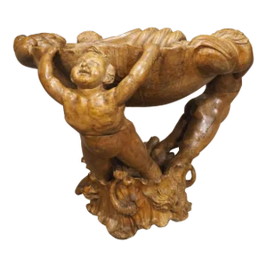 Unusual 18th Century Venetian Center Piece in Carved Walnut Wood, Circa 1780