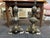 Andirons with Marmousets in Silvered Bronze, in Good conditions. Designed before 1890