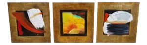 Tony Evans Triptych Abstract Art on Metal