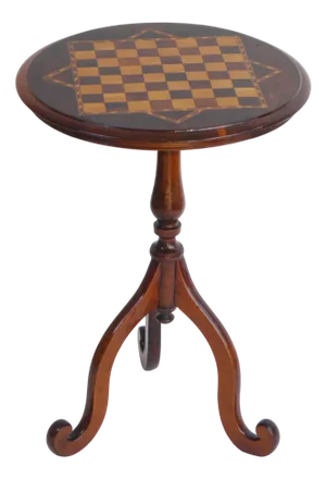 Antique Victorian Mahogany Marquetry Chess Table