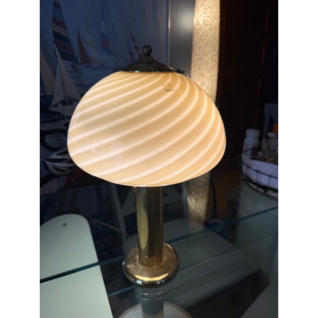 1960s Vetri Murano Swirled Glass Table Lamp For Sale - Image 10 of 10