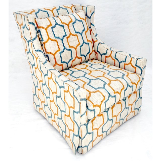 Mid Century Modern Funky Abstract Upholstery Arm Wing Chair MINT For Sale - Image 12 of 15